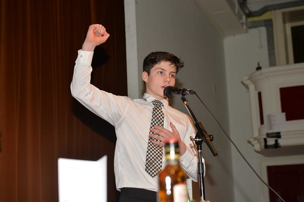 Poppy Lunn addressing the Haggis